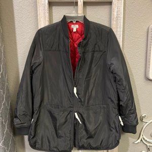 XS New (NWOT) LOGO Lori Goldstein Bomber Jacket Side Zips w/ Ruched Sleeves